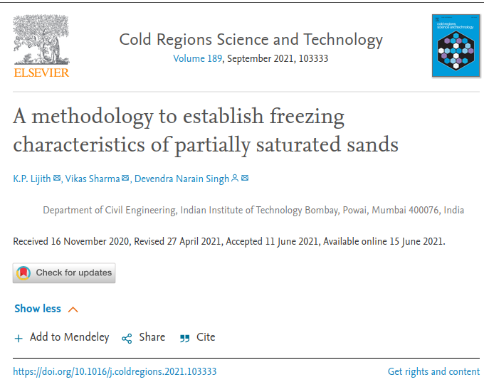 A Methodology to Establish Freezing Characteristics of Partially Saturated Sands
