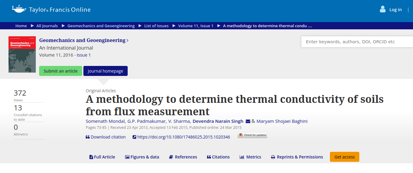 A methodology to determine thermal conductivity of soils from flux measurement