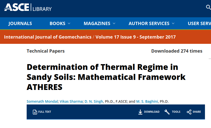 Determination of Thermal Regime in Sandy Soils, Mathematical Framework ATHERES